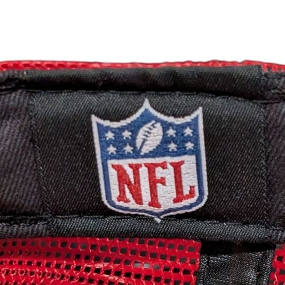 New Era San Francisco 49ers Scarlet Shanahan Square Trucker 9FIFTY Snapback Hat - Picture 8 of 9